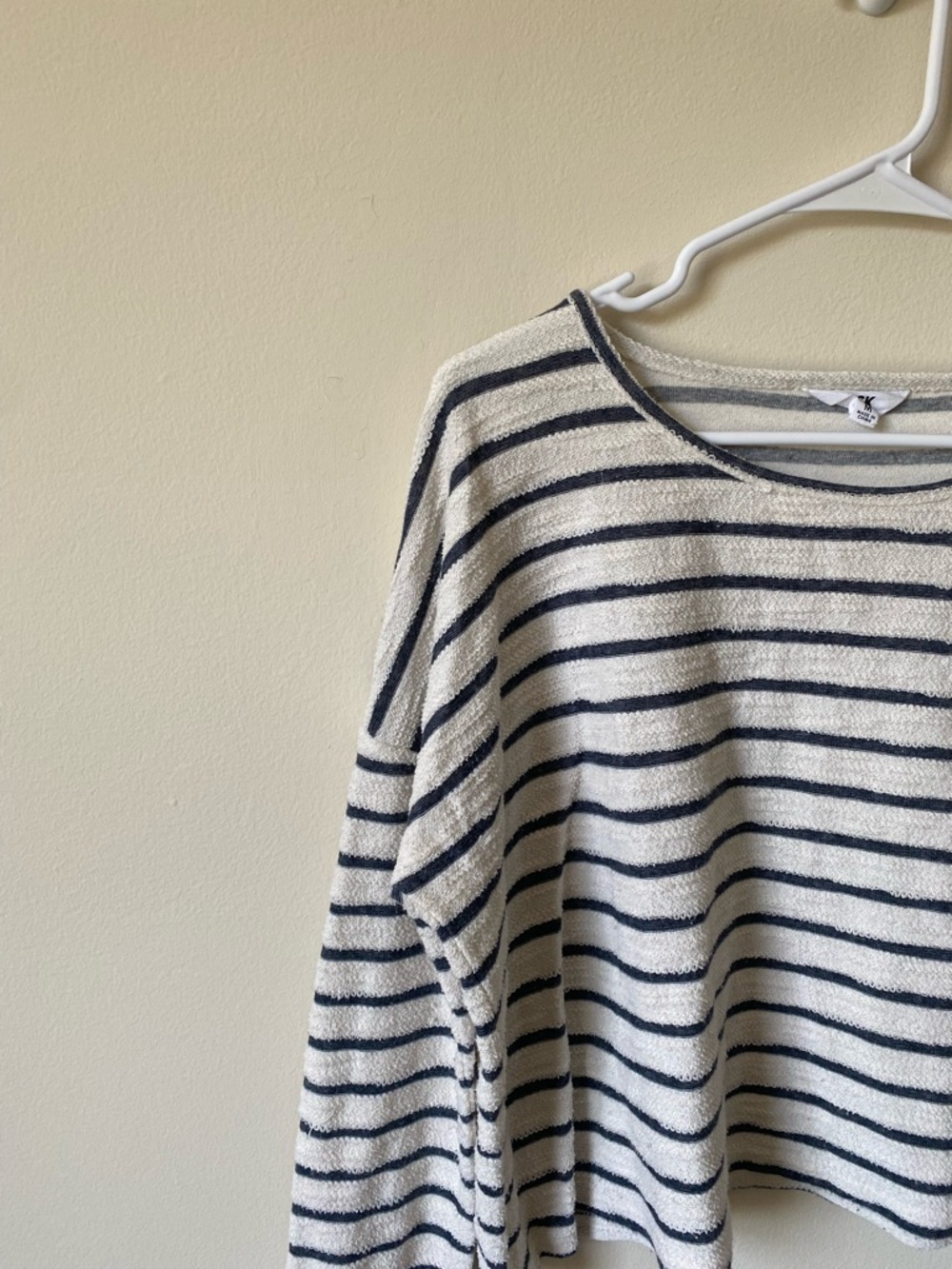 BB Dakota Jack Striped Knit Cropped Top Long Sleeve Oversized - Picture 2 of 6